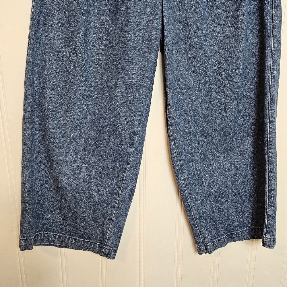 Madewell Jeans High Rise Wide Leg Cropped Pleated Front Denim Size 4 - Picture 4 of 16
